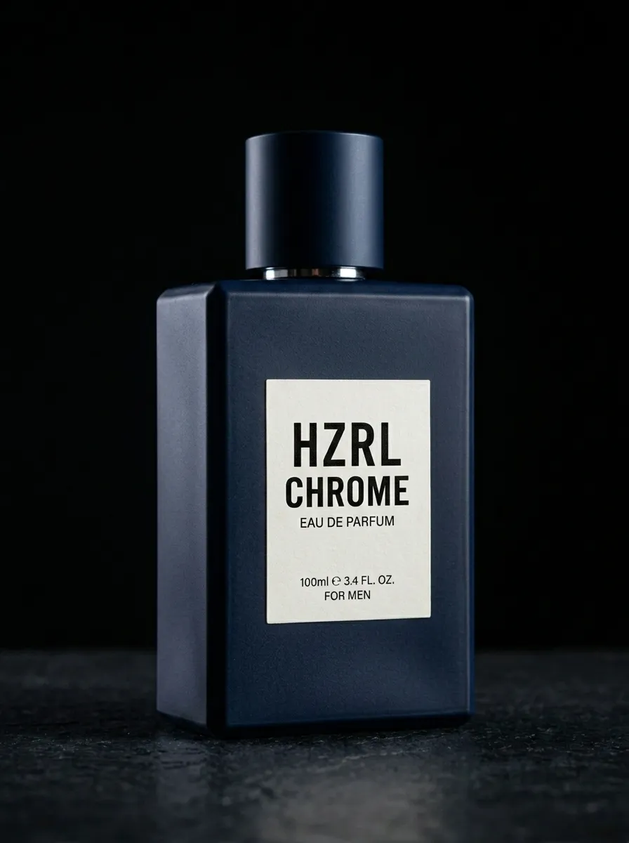 HZRL Chrome — navy matte bottle